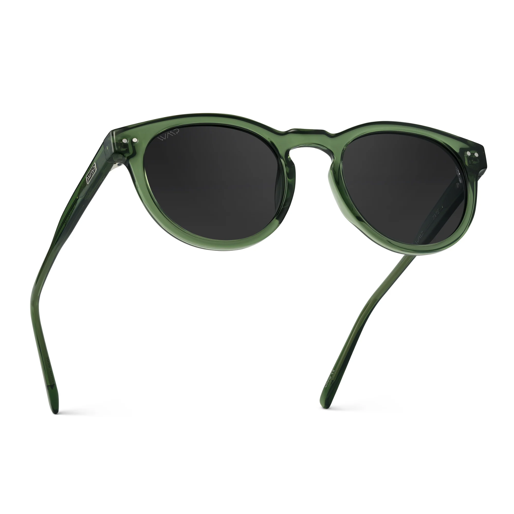 WMP Emerald Green UV400 Retro Round Sunglasses Unisex Acetate - Image 3