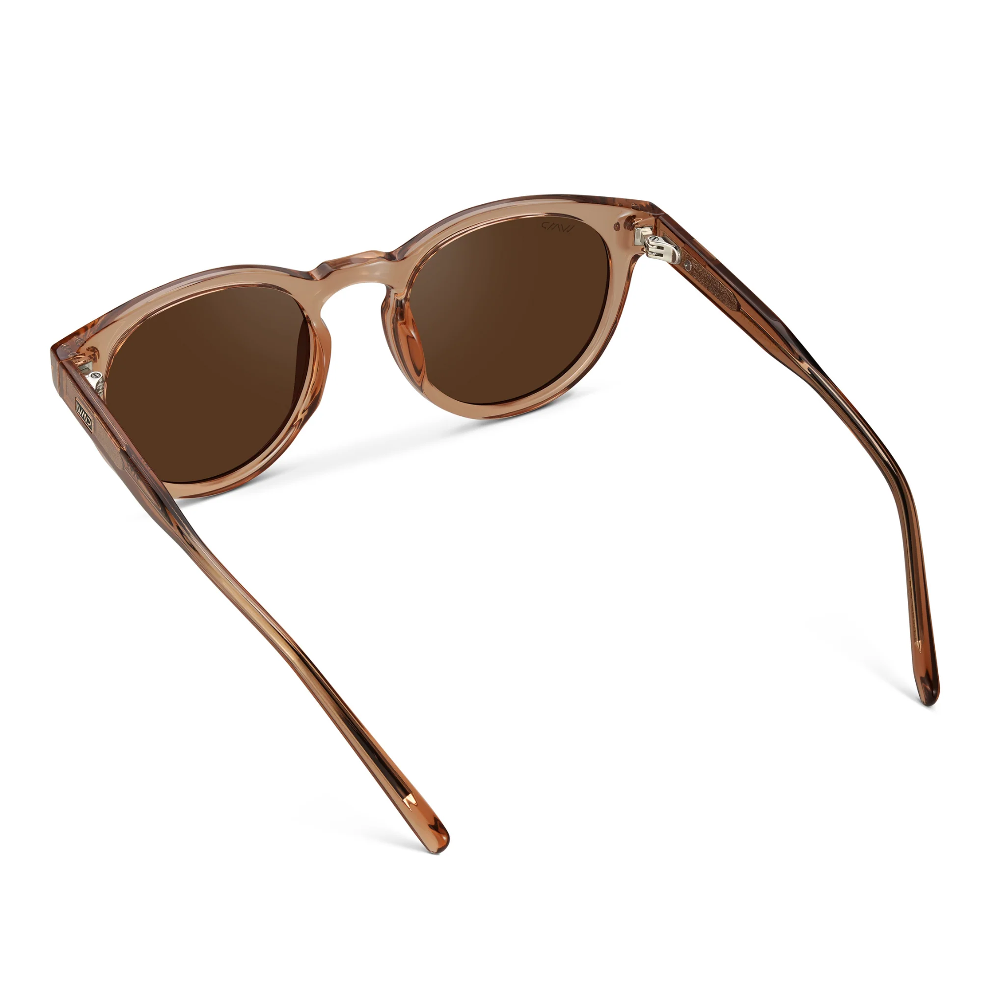 WMP Retro Round UV400 Crystal Brown Unisex Sunglasses - Image 5