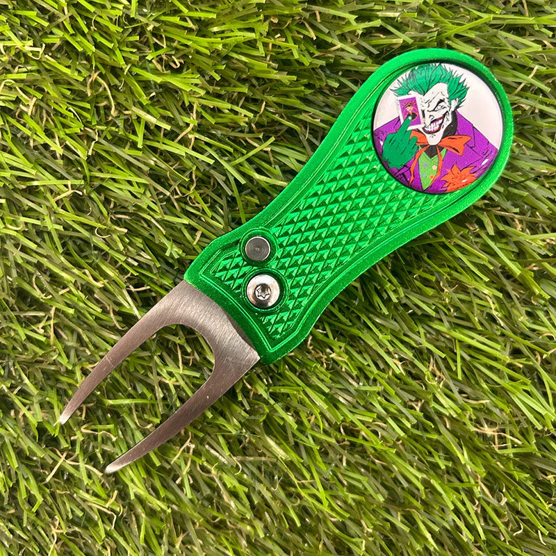 The JOKER GOLF BALL MARKER AND Green RETRACTABLE PITCH REPAIR TOOL
