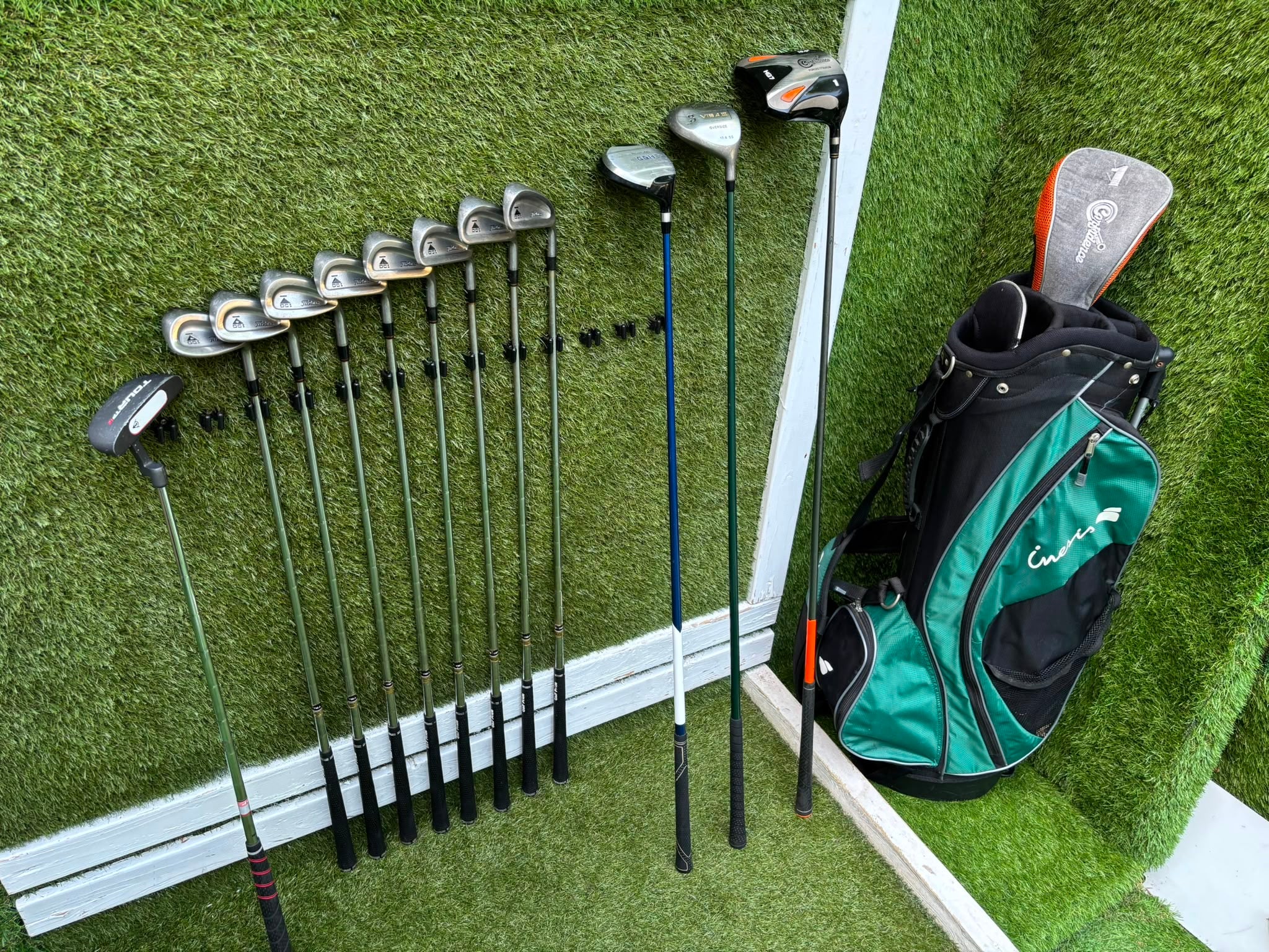 Titleist DCI Irons, Titleist DCI Sand Wedge, Confidence Woods & Inesis Stand Bag - Image 13