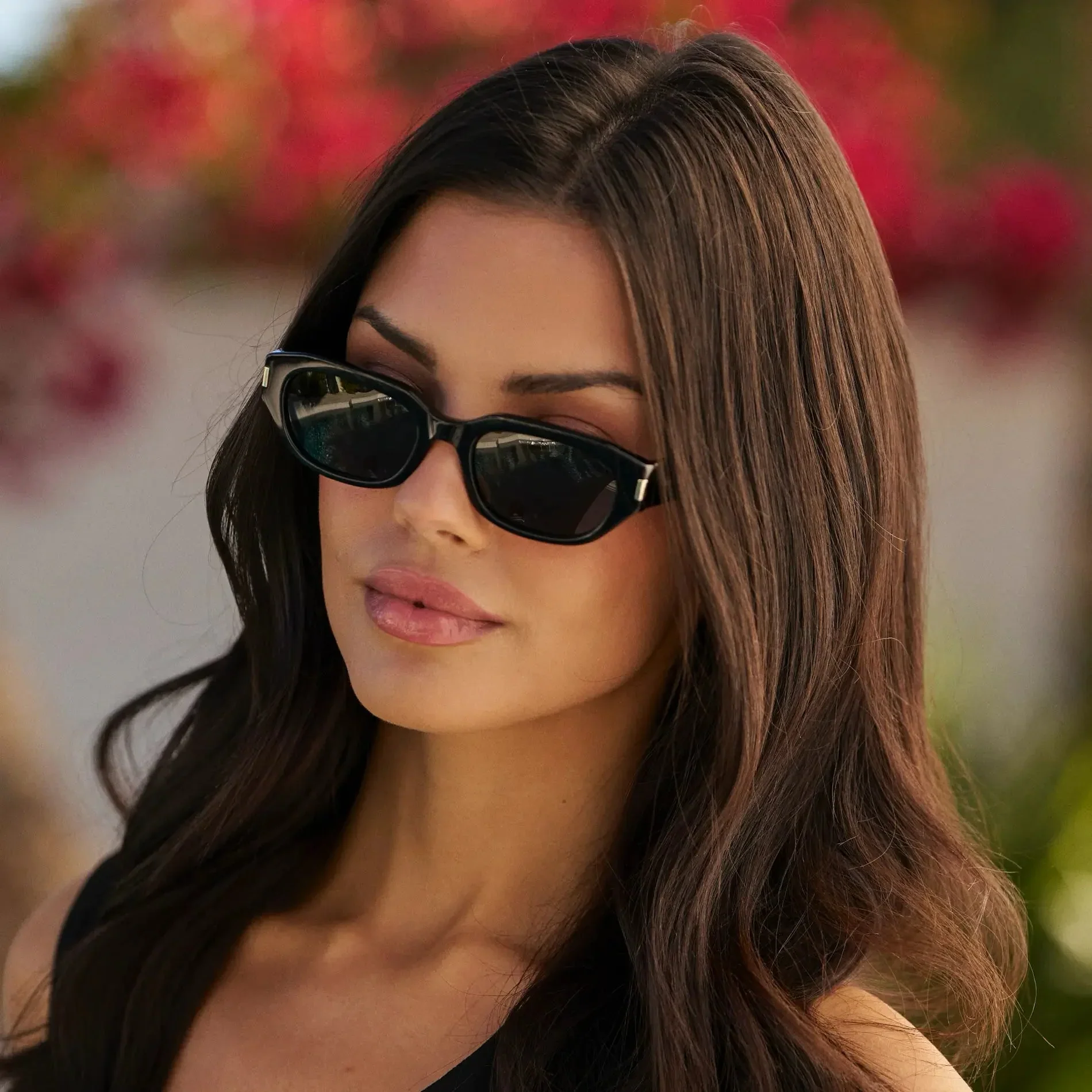 VERA Women's Oval Polarised Sunglasses in Triple Black by WMP Eyewear - Image 2