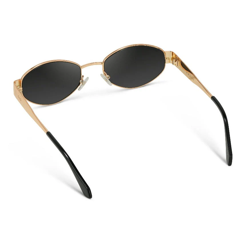 Oval Gold Black Women’s Stainless Steel Sunglasses WMP - Image 5