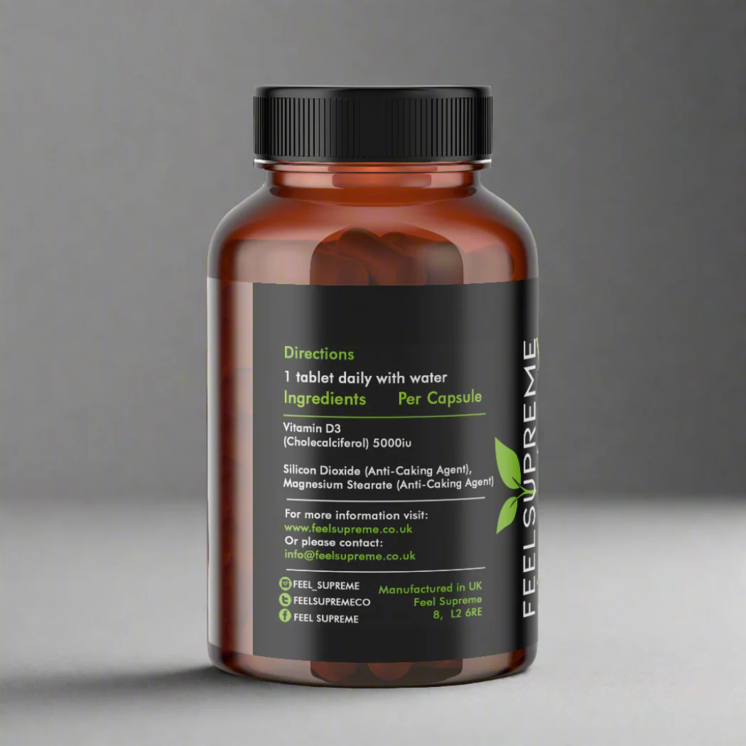 Vitamin D3 5000IU Vegan Tablets | Immune & Bone Health - Image 5