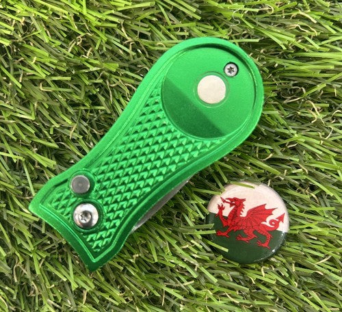 Welsh Dragon Golf Ball Marker & Retractable Divot Tool - Image 2