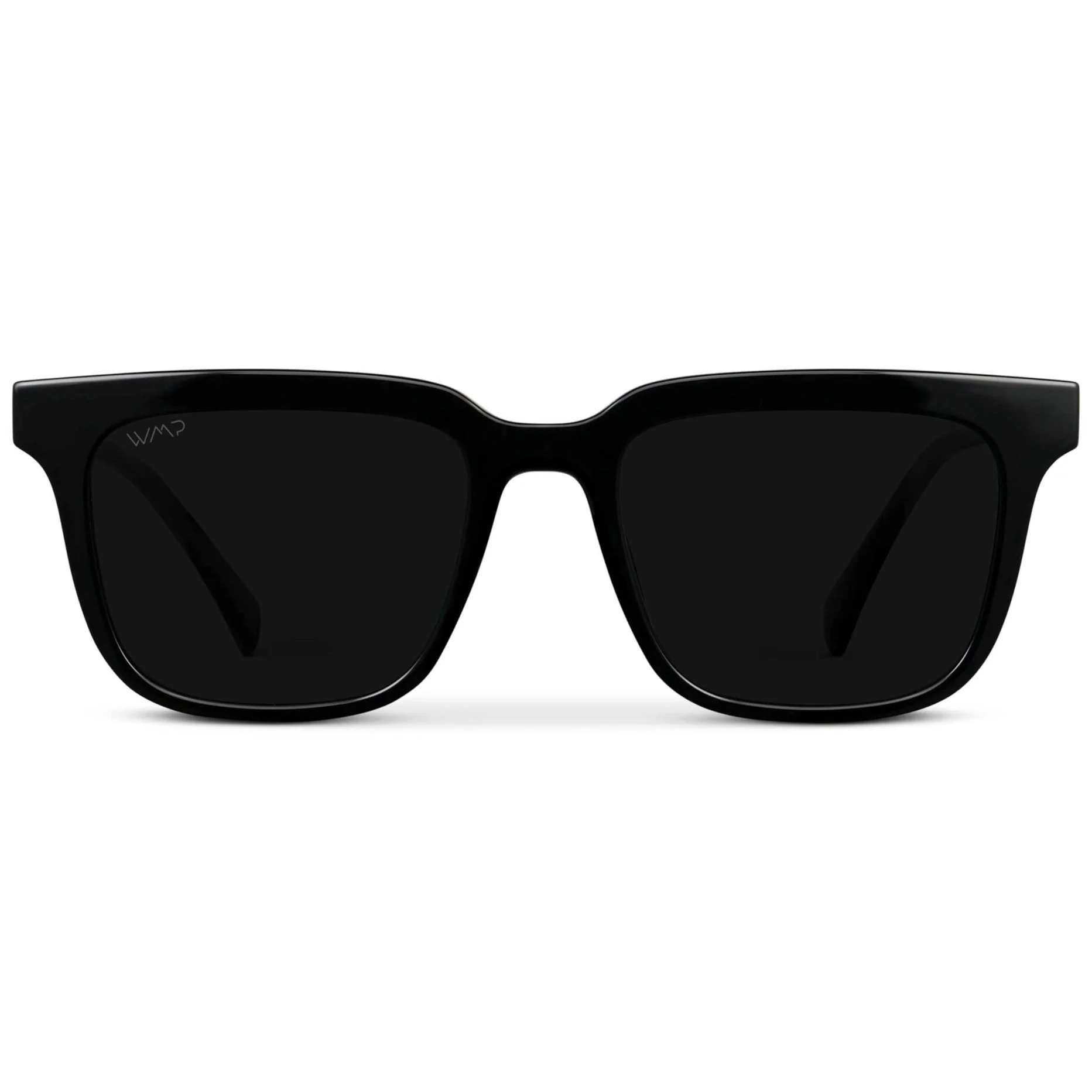 WMP Men’s Polarized Square Sunglasses Triple Black Acetate