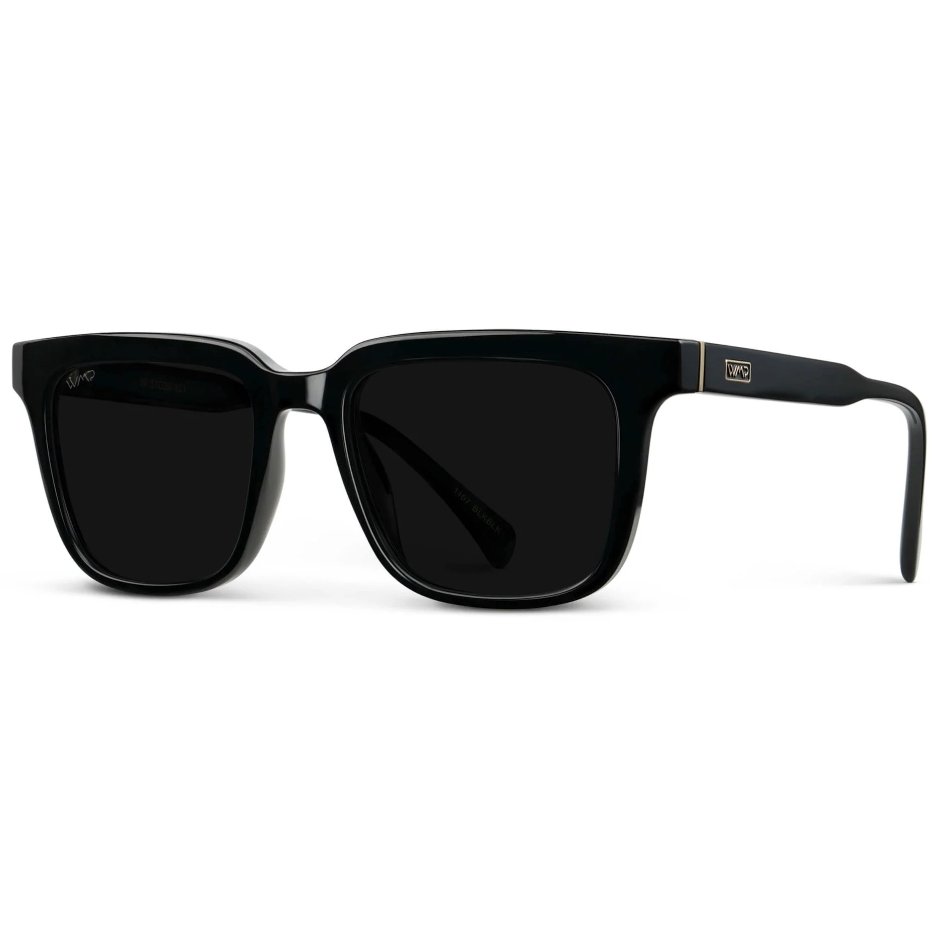 WMP Men’s Polarized Square Sunglasses Triple Black Acetate - Image 4