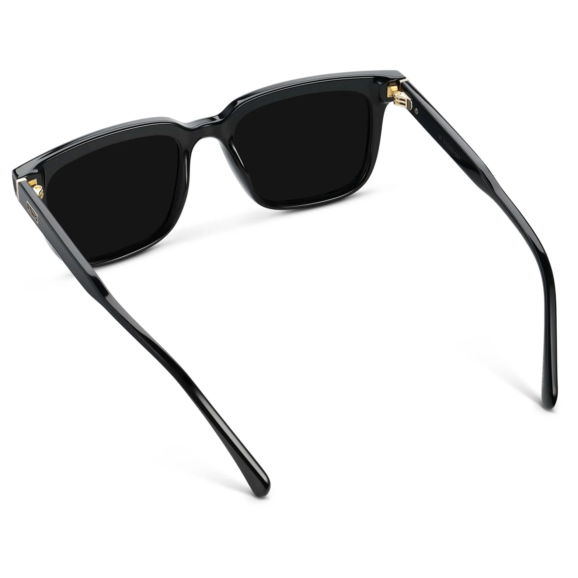 WMP Men’s Polarized Square Sunglasses Triple Black Acetate - Image 5
