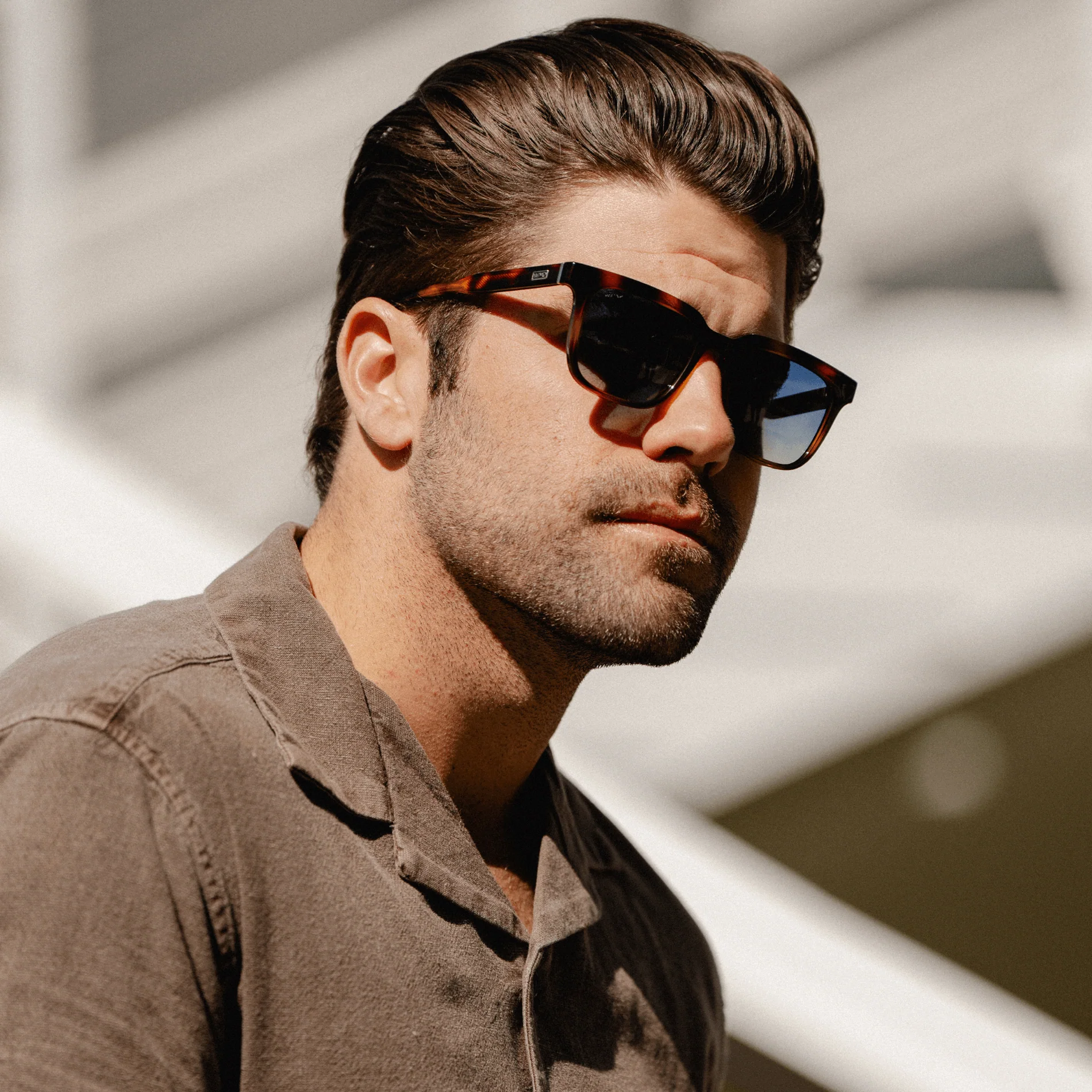 WILSON Polarised Square Sunglasses for Men, Whiskey Tortoise Sunglasses - Image 2