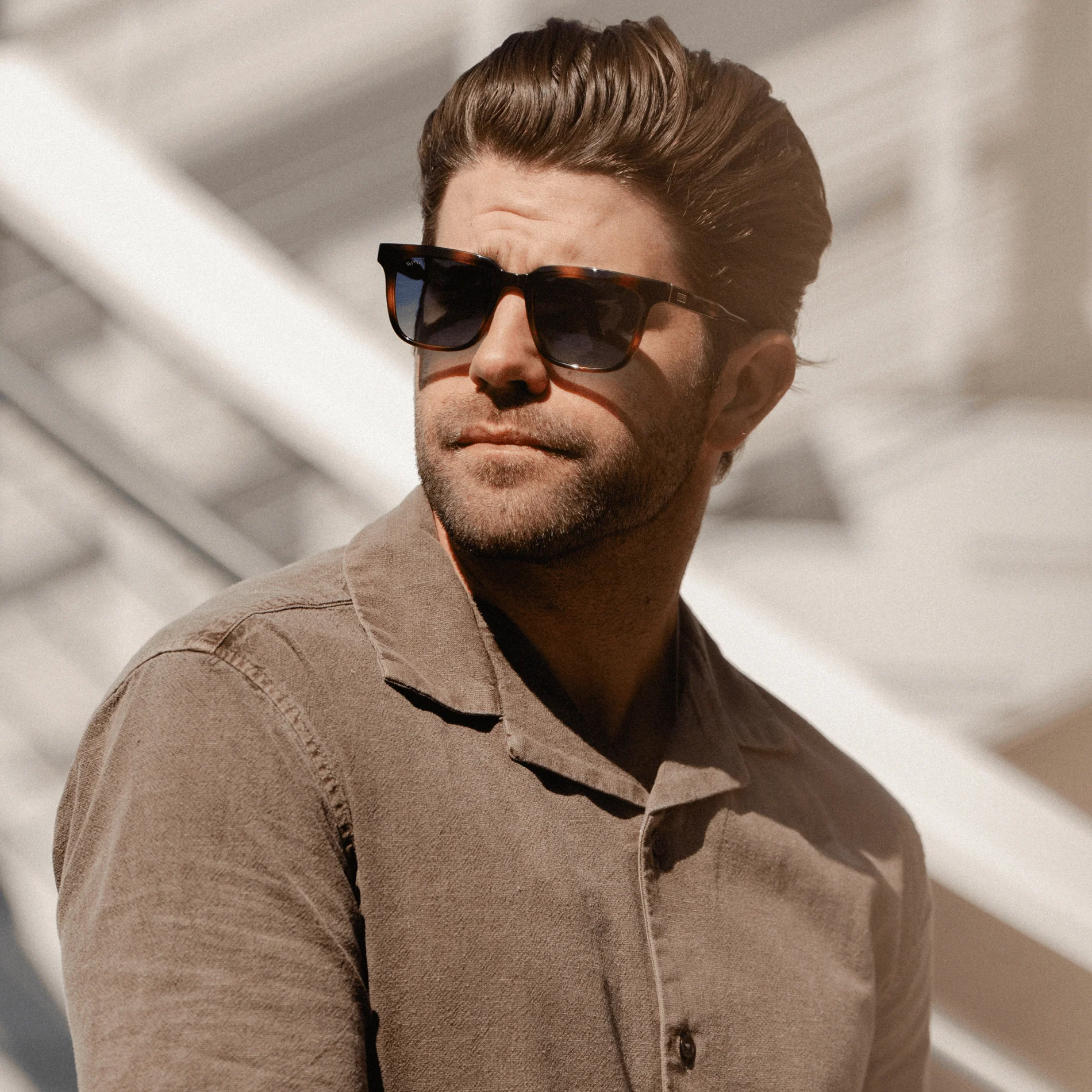WILSON Polarised Square Sunglasses for Men, Whiskey Tortoise Sunglasses - Image 3