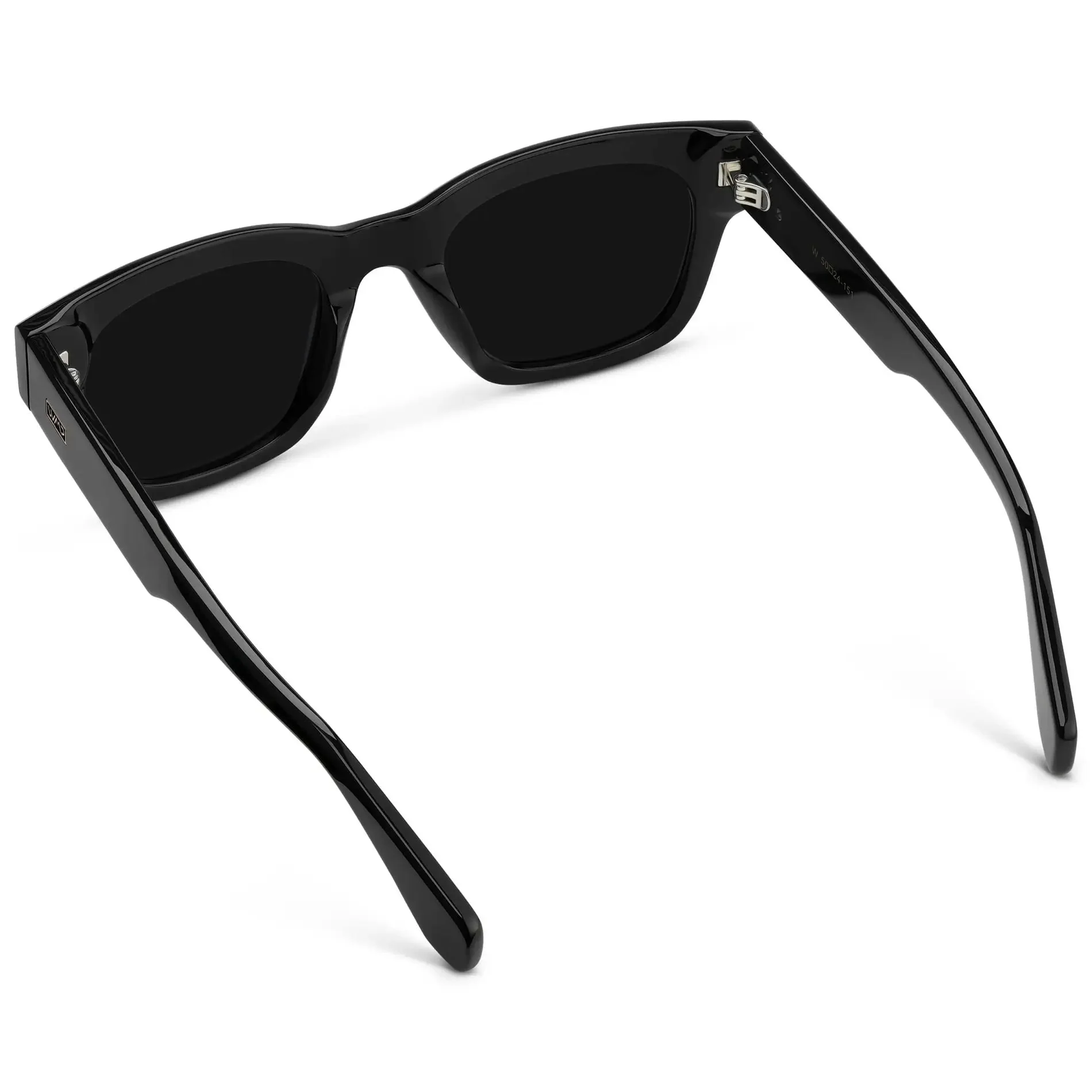 WMP Eyewear Clint Rectangular Polarised Sunglasses - Triple Black - Image 5